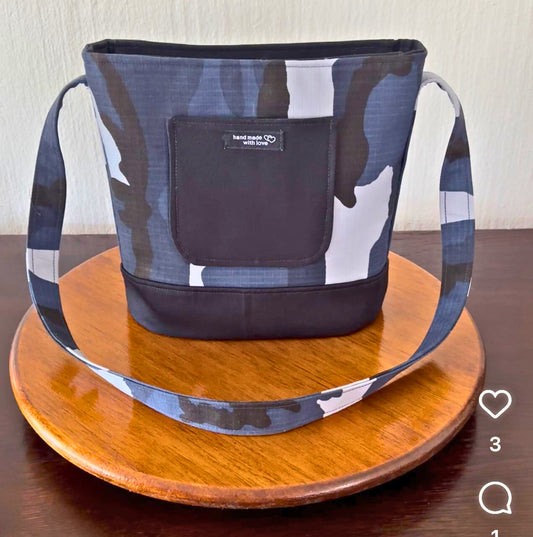 Blue Camo Shoulder Bag