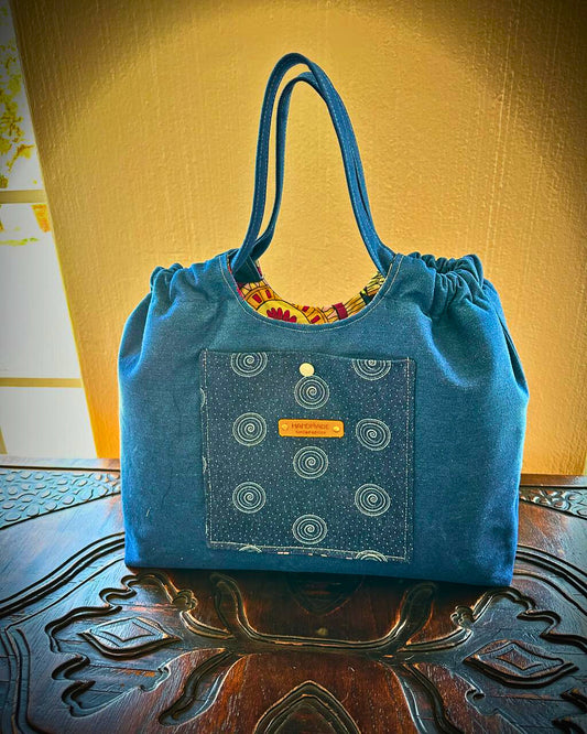 Denim and ShweShwe Tote Bag